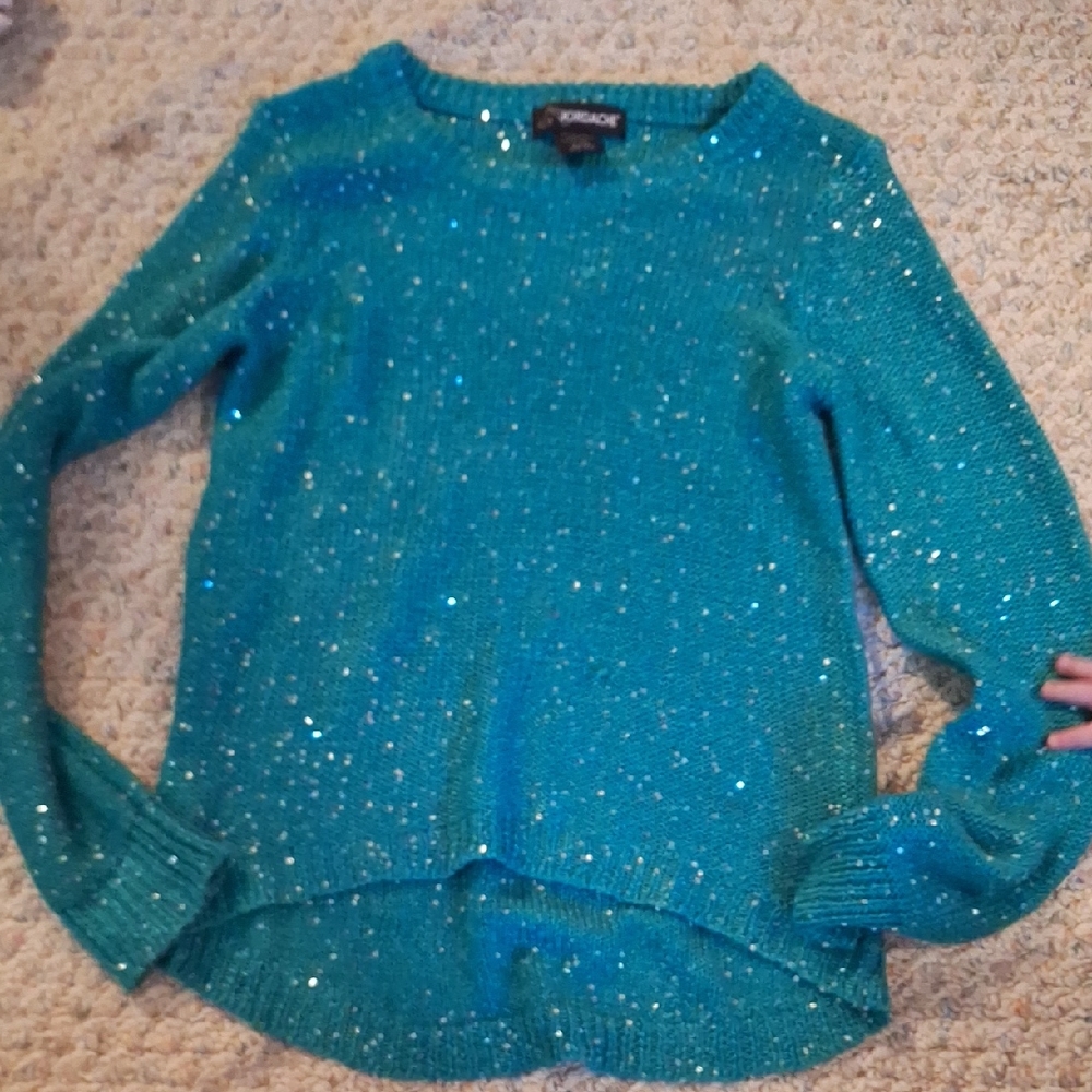 Jordache Teal Sparkle Sweater